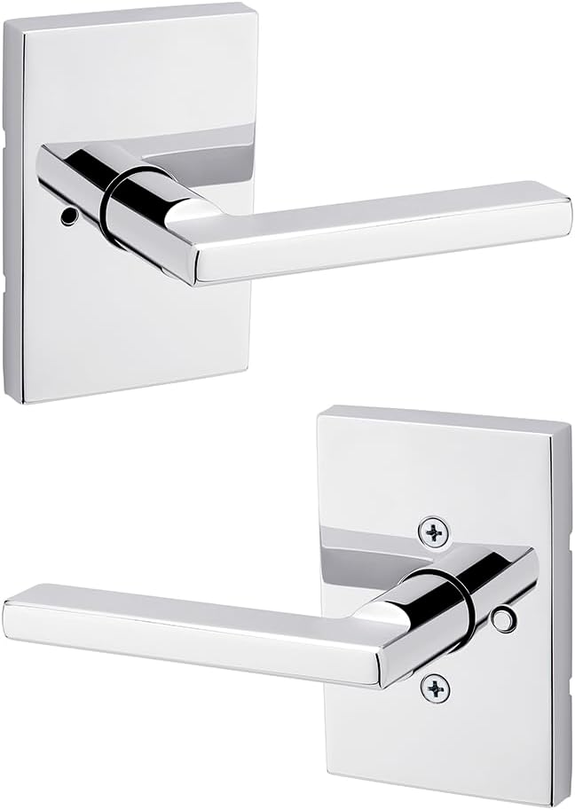 Kwikset Halifax Entry Door Handle with Lock and Key, Secure Keyed Reversible Lever Exterior, For Front Entrance and Bedrooms, Matte Black, Pick Resistant Smartkey Rekey Security and Microban