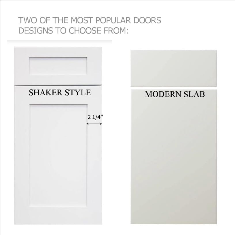 White Cabinet Doors -Shaker or Modern Flat -Custom Sized - PreFinished Cabinet Door Replacement – Easy Cabinet Upgrade- Kitchen/Bath/Closet/Custom Cabinet Door for reface – Engineered Wood