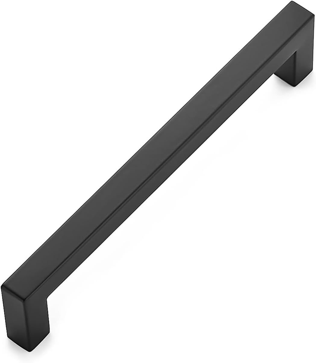 Ravinte 30 Pack 6-1/4 Inch Kitchen Square Cabinet Handles Matte Black Stainless Steel Drawer Pulls Hardware
