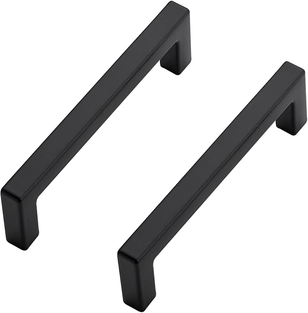 Ravinte 30 Pack Solid 3 Inch Center to Center Slim Square Bar Drawer Handles for Kitchen Cabinet Hardware Matte Black