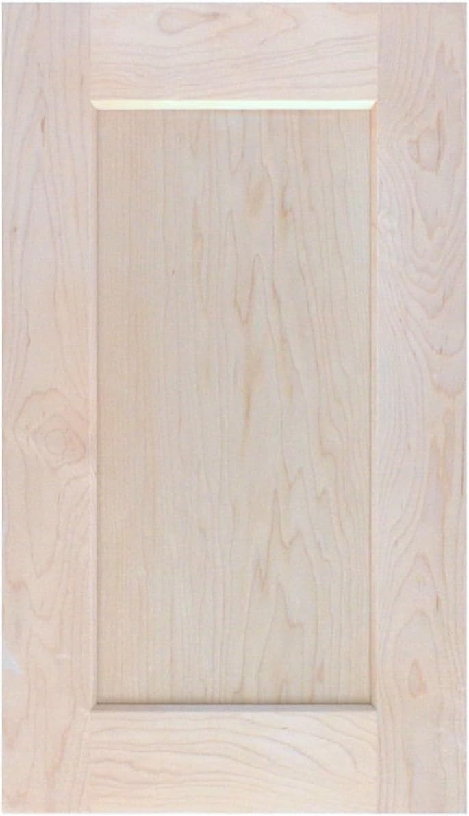Unfinished Maple Shaker Cabinet Door Front Replacement - 17.75W x 22.5H | Ready to Paint or Stain | Solid Wood | Cabinet Door Replacement