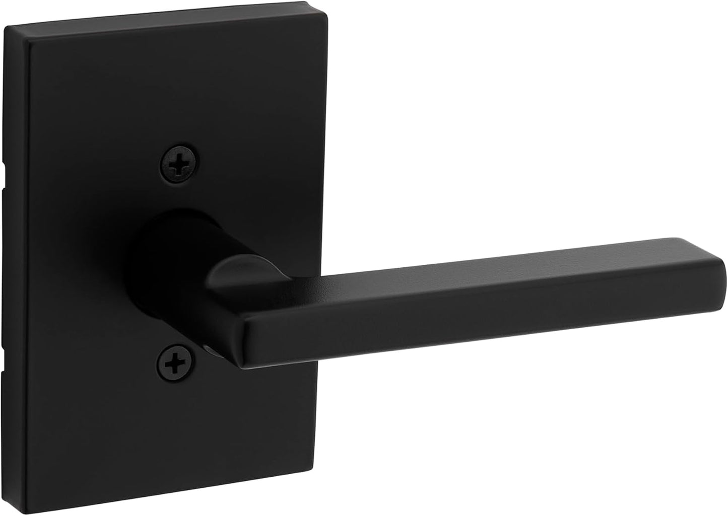 Kwikset Halifax Entry Door Handle with Lock and Key, Secure Keyed Reversible Lever Exterior, For Front Entrance and Bedrooms, Matte Black, Pick Resistant Smartkey Rekey Security and Microban