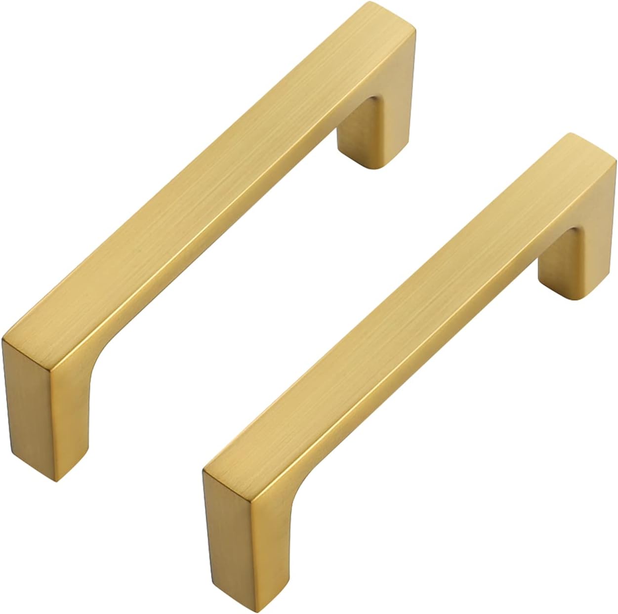 Ravinte 10 Pack Solid 5 Inch Kitchen Square Cabinet Handles Brushed Brass Drawer Pulls Kitchen Cabinet Hardware Handles