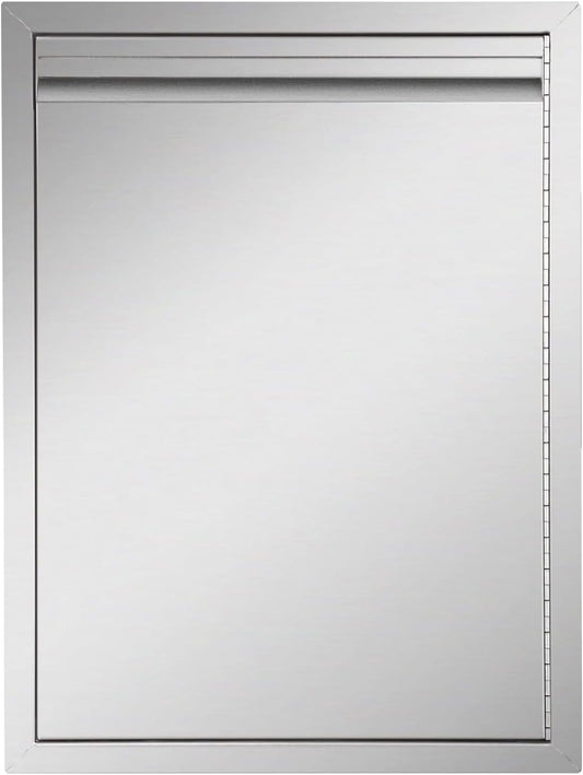 Outdoor Kitchen Single Access Door, 18W x 24H, Stainless Steel, Modern Style, Right-Opening