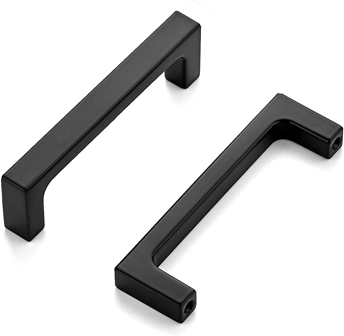 Ravinte 30 Pack Solid 5 Inch Kitchen Square Cabinet Handles Matte Black Pulls Drawer Pulls Kitchen Cabinet Hardware Flat Black Handles