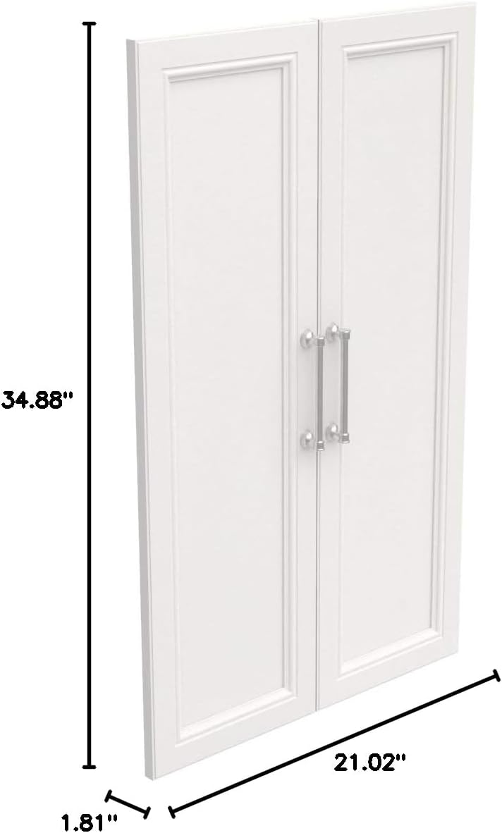 ClosetMaid Modular Storage Pair Set, Wood Closet Organizer, Shaker Style, Add On Accessory for Shelf Units, White, Solid 2-Door Kit