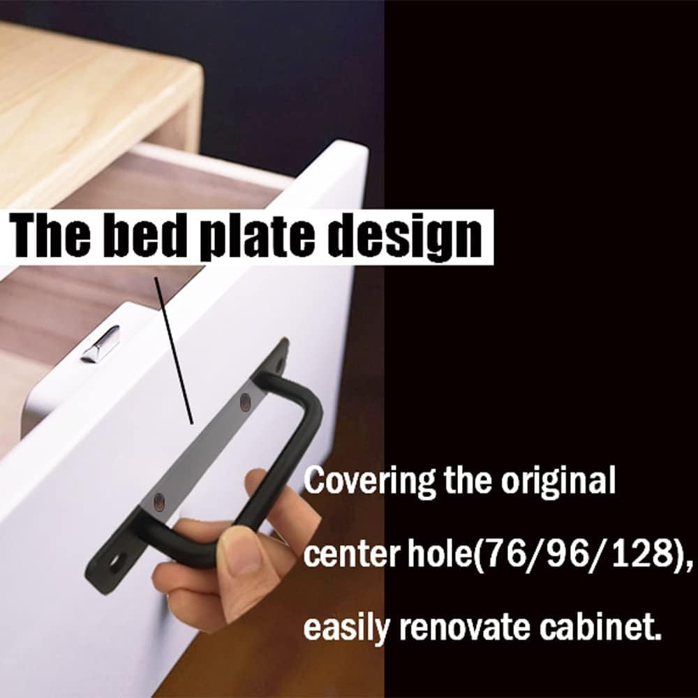 12 Pack 5 Inch 128 mm Matte Black Cabinet Handles Aluminum Drawer Pulls Sliding Door Pulls