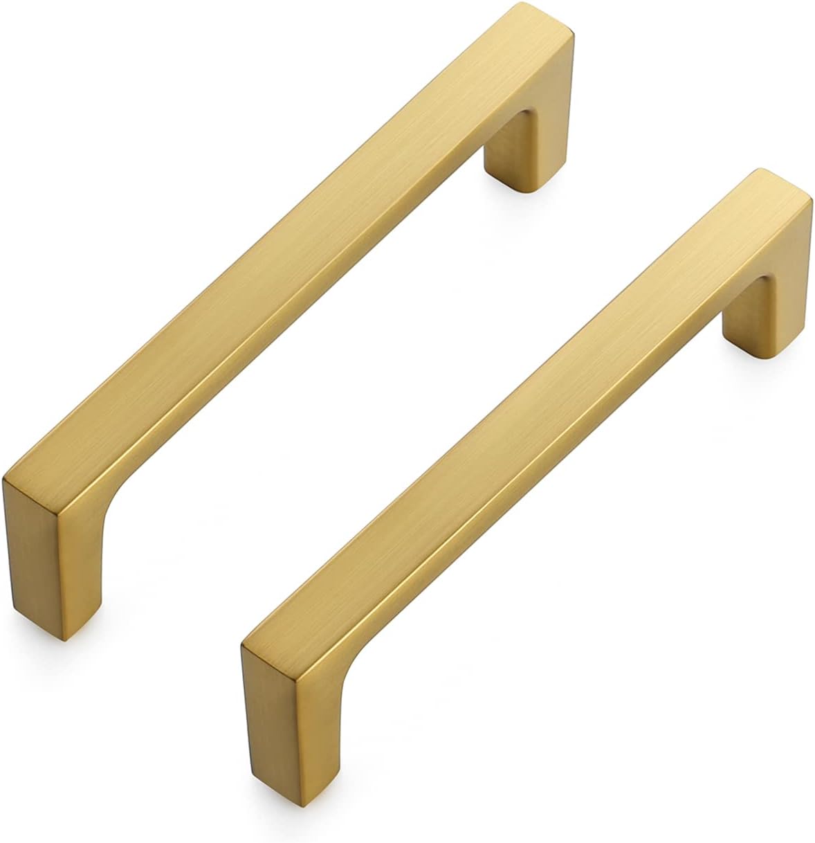 Ravinte 10 Pack Solid 5 Inch Kitchen Square Cabinet Handles Brushed Brass Drawer Pulls Kitchen Cabinet Hardware Handles