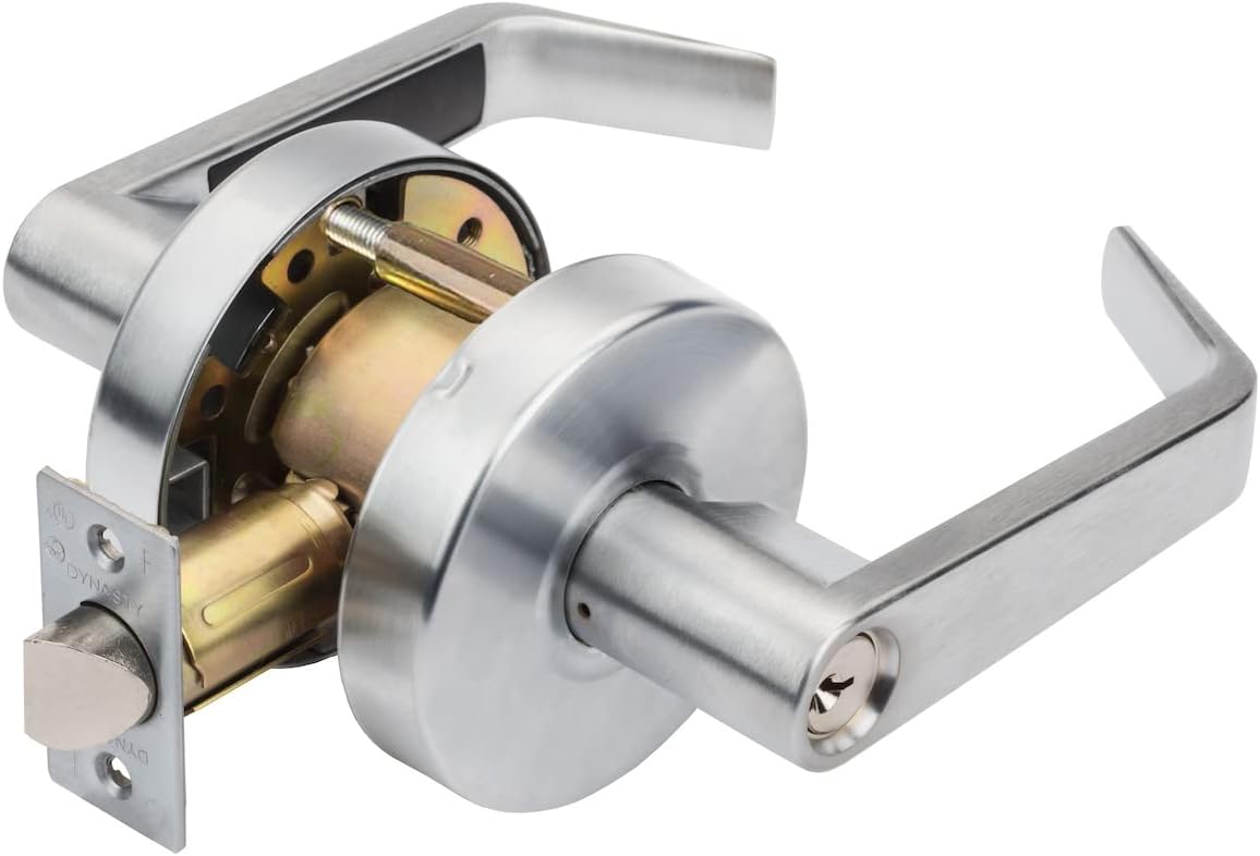 Dynasty Hardware AUG-30-26D Grade 2 Commercial Duty Passage Lever, ADA, Satin Chrome Finish