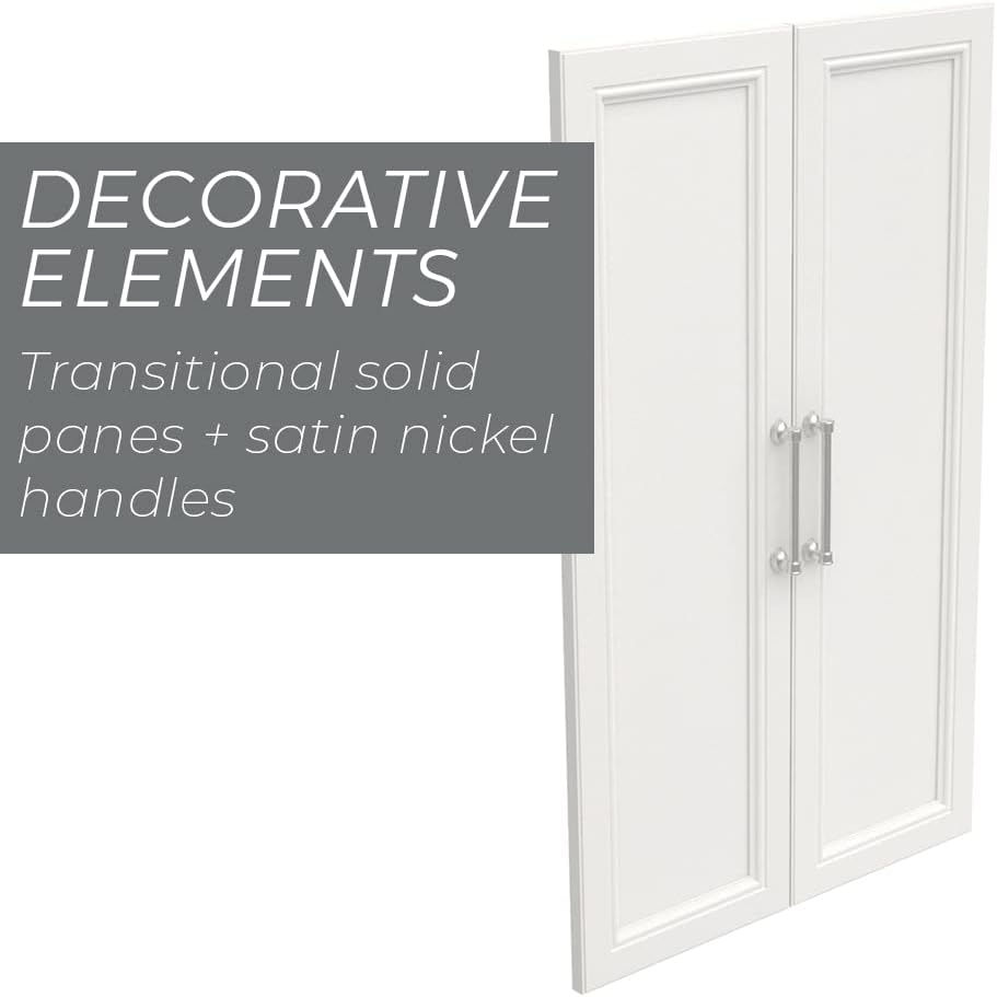 ClosetMaid Modular Storage Pair Set, Wood Closet Organizer, Shaker Style, Add On Accessory for Shelf Units, White, Solid 2-Door Kit