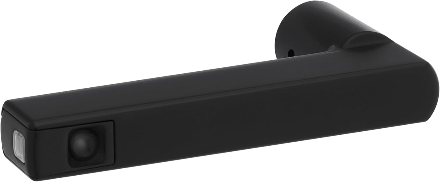 Kwikset Halifax Entry Door Handle with Lock and Key, Secure Keyed Reversible Lever Exterior, For Front Entrance and Bedrooms, Matte Black, Pick Resistant Smartkey Rekey Security and Microban