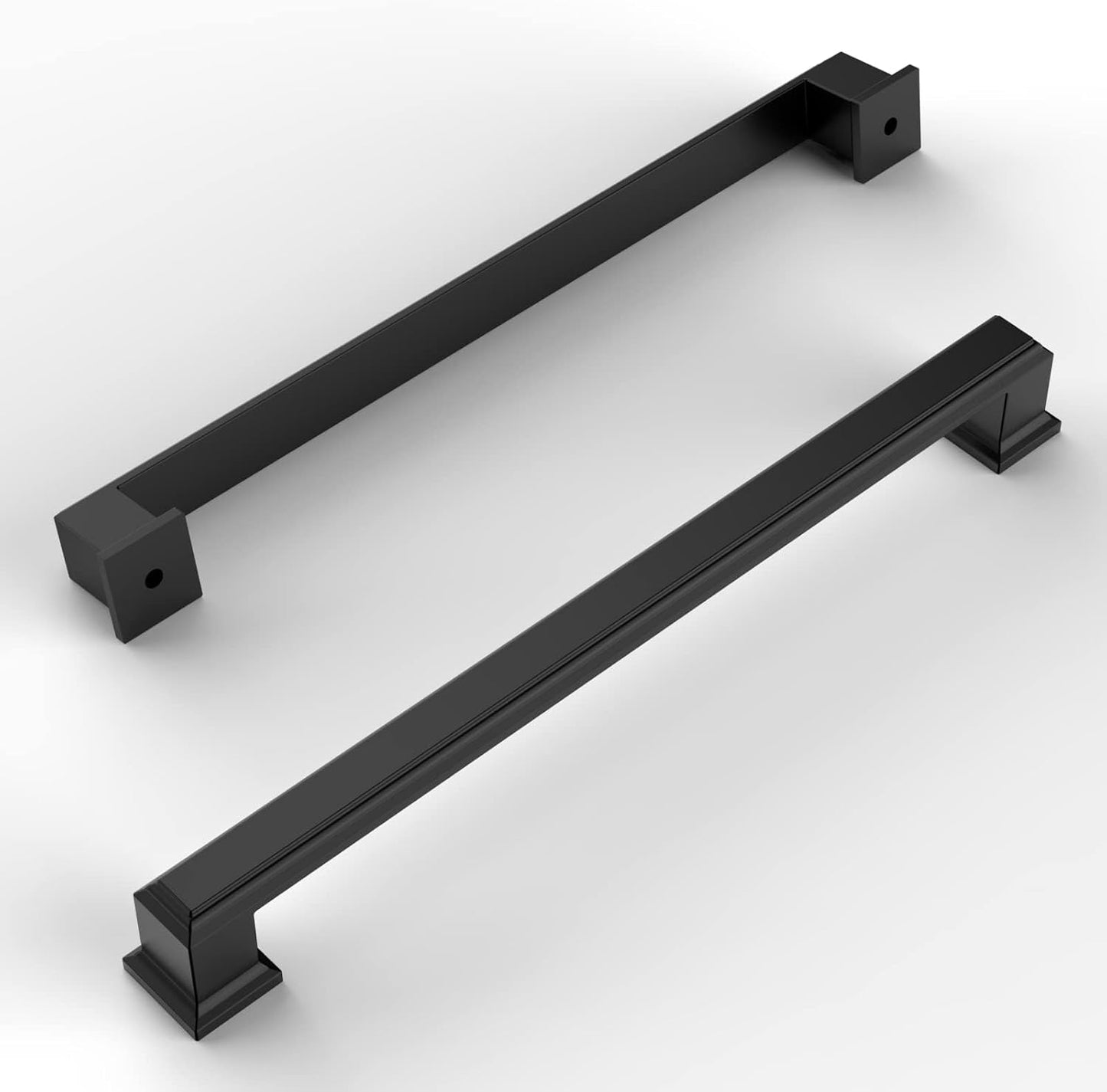 Amerdeco 10 Pack Matte Black 5 Inch(128mm) Hole Centers Kitchen Cabinet Pulls Cabinet Hardware Kitchen Handles for Cabinets Cupboard Handles Drawer Pulls