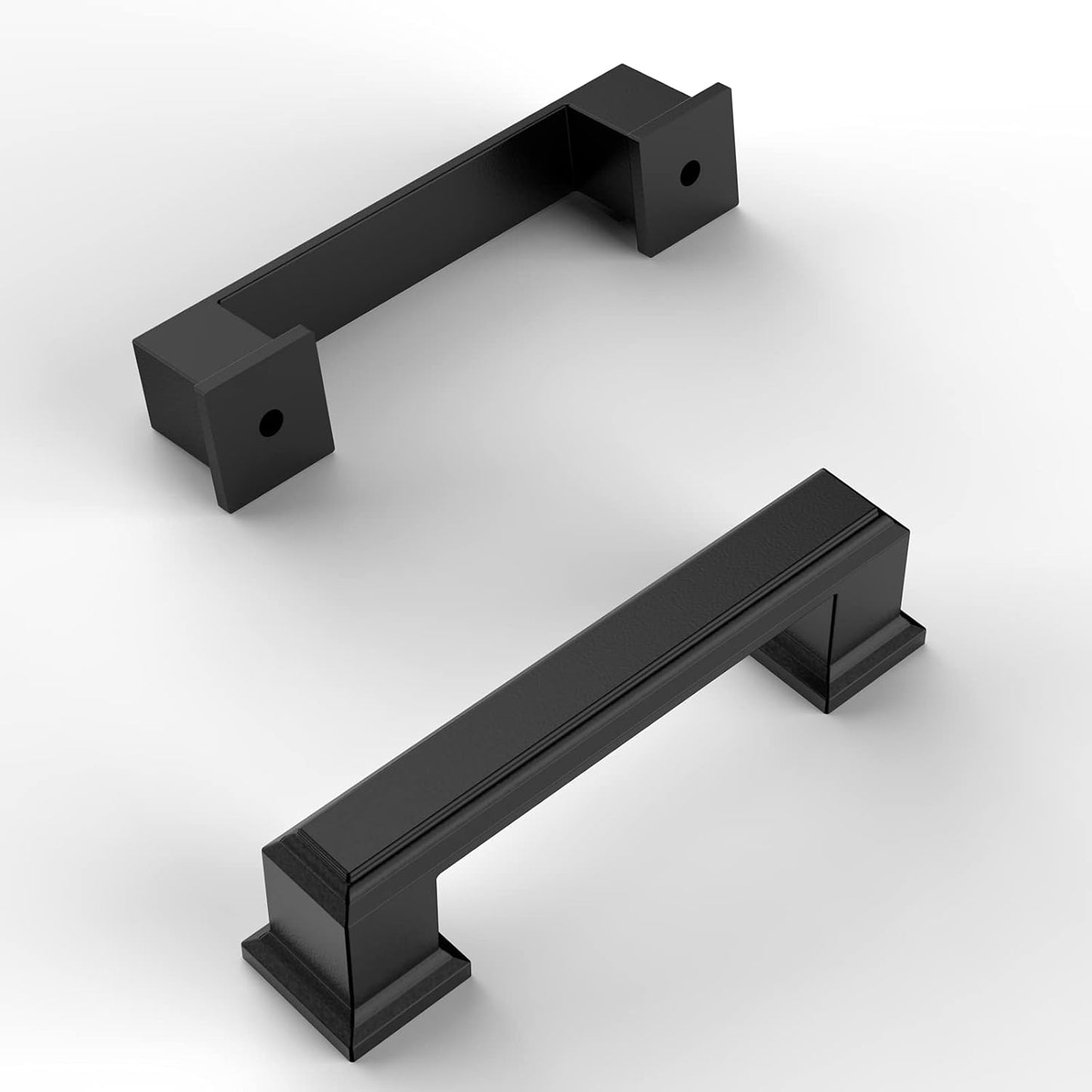 Amerdeco 10 Pack Matte Black 5 Inch(128mm) Hole Centers Kitchen Cabinet Pulls Cabinet Hardware Kitchen Handles for Cabinets Cupboard Handles Drawer Pulls