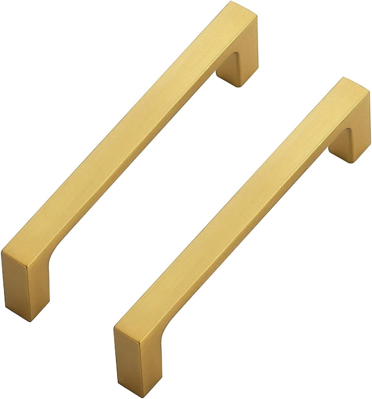 Ravinte 10 Pack Solid 5 Inch Kitchen Square Cabinet Handles Brushed Brass Drawer Pulls Kitchen Cabinet Hardware Handles