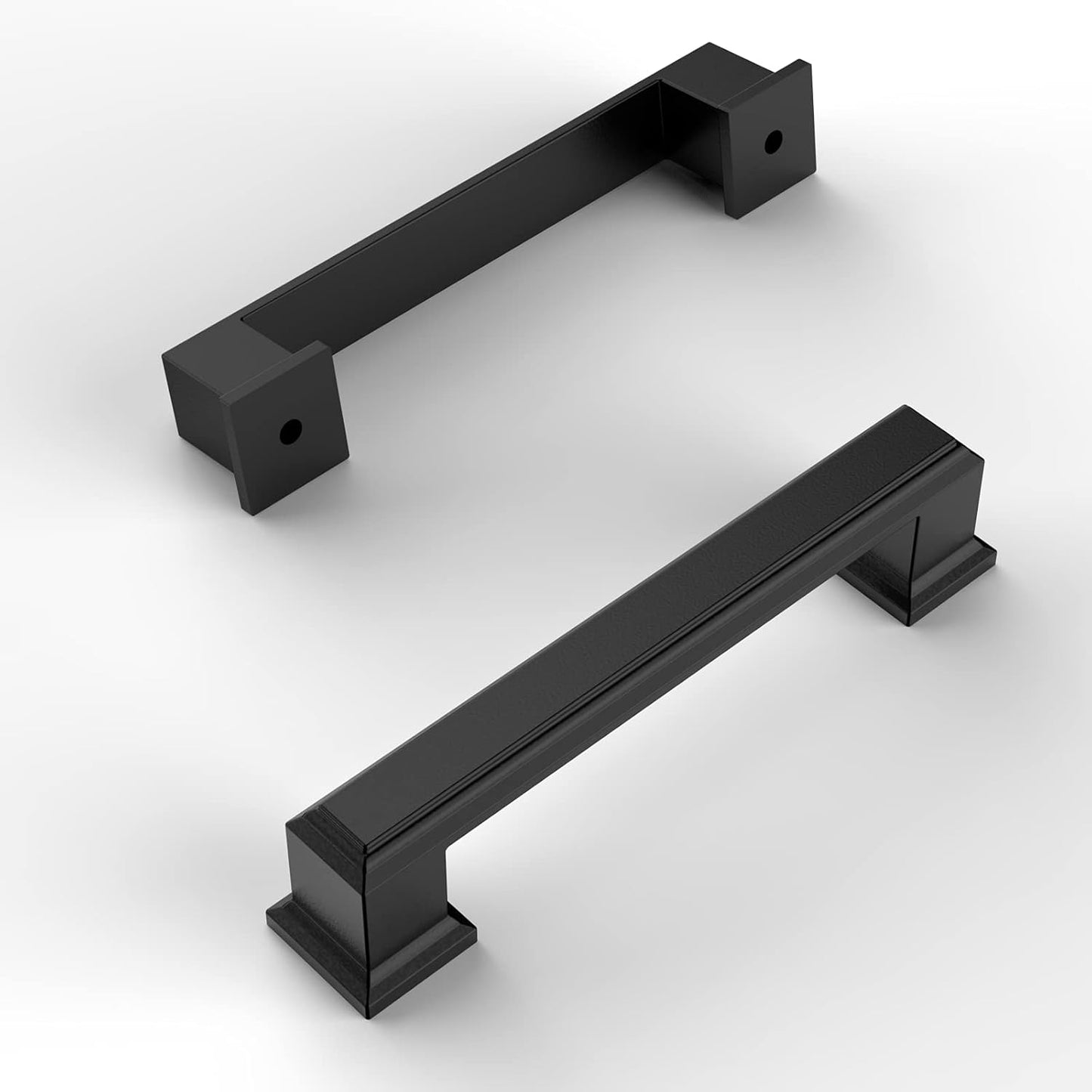 Amerdeco 10 Pack Matte Black 5 Inch(128mm) Hole Centers Kitchen Cabinet Pulls Cabinet Hardware Kitchen Handles for Cabinets Cupboard Handles Drawer Pulls