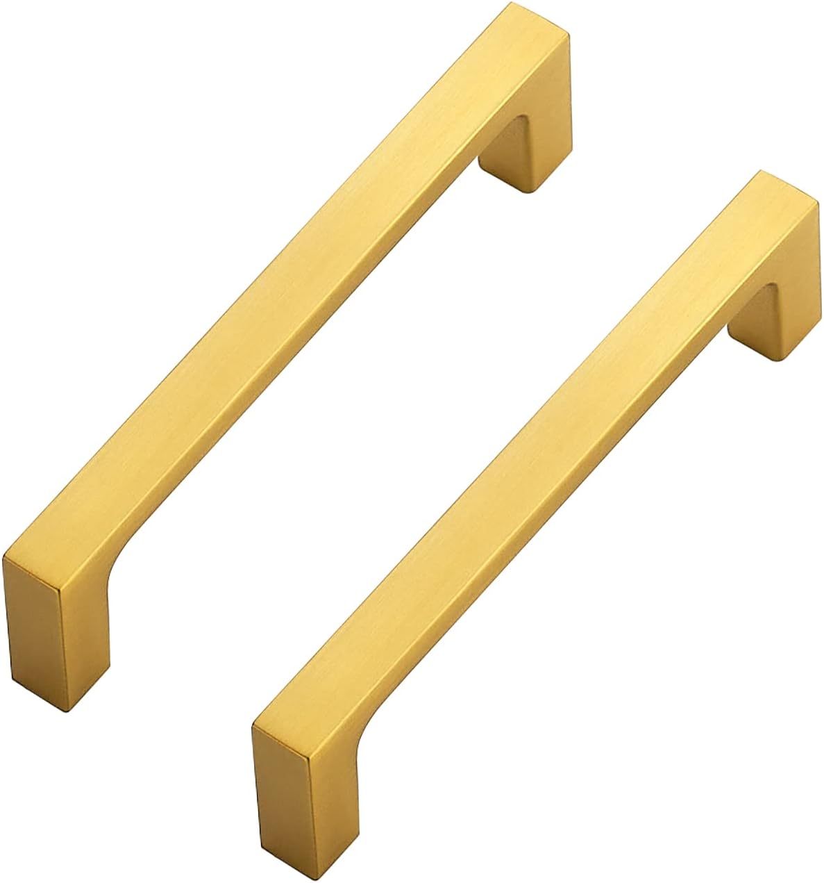 Ravinte 10 Pack Solid 5 Inch Kitchen Square Cabinet Handles Brushed Brass Drawer Pulls Kitchen Cabinet Hardware Handles