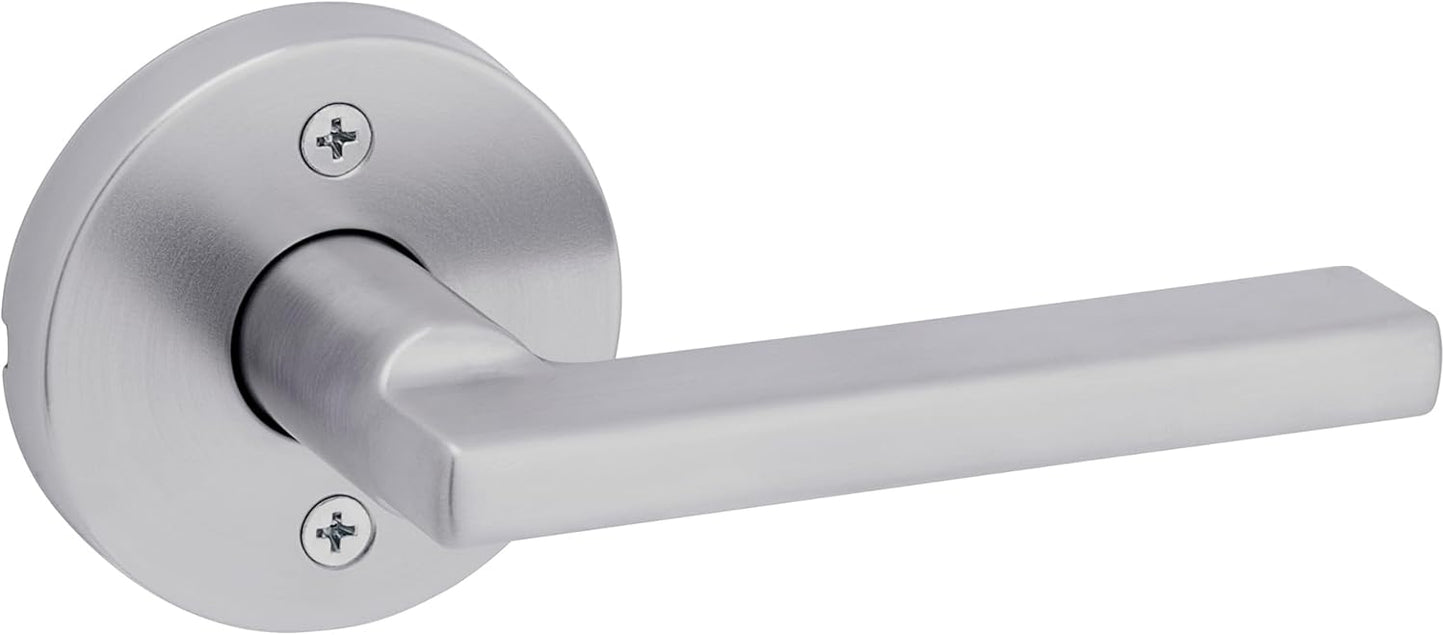 Kwikset Halifax Entry Door Handle with Lock and Key, Secure Keyed Reversible Lever Exterior, For Front Entrance and Bedrooms, Matte Black, Pick Resistant Smartkey Rekey Security and Microban