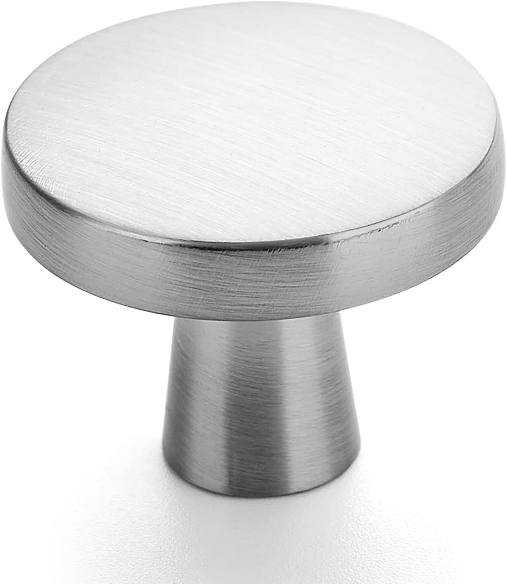 Ravinte 25 Pack Drawer Pulls 1-1/4 Inch Kitchen Cabinet Knobs Solid Round Dresser Drawer Knobs Matte Black Dresser Knobs Drawer Knobs Simple Cabinet Hardware for Cupboard Drawer Pulls