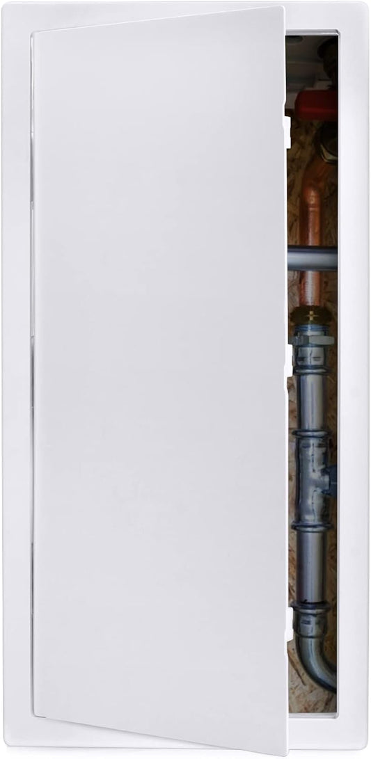 Plumbing Access Panel for Drywall 14 x 29 Inch Plastic Access Door Removable Wall Access Panel Ceiling Reinforced Hinged Durable White