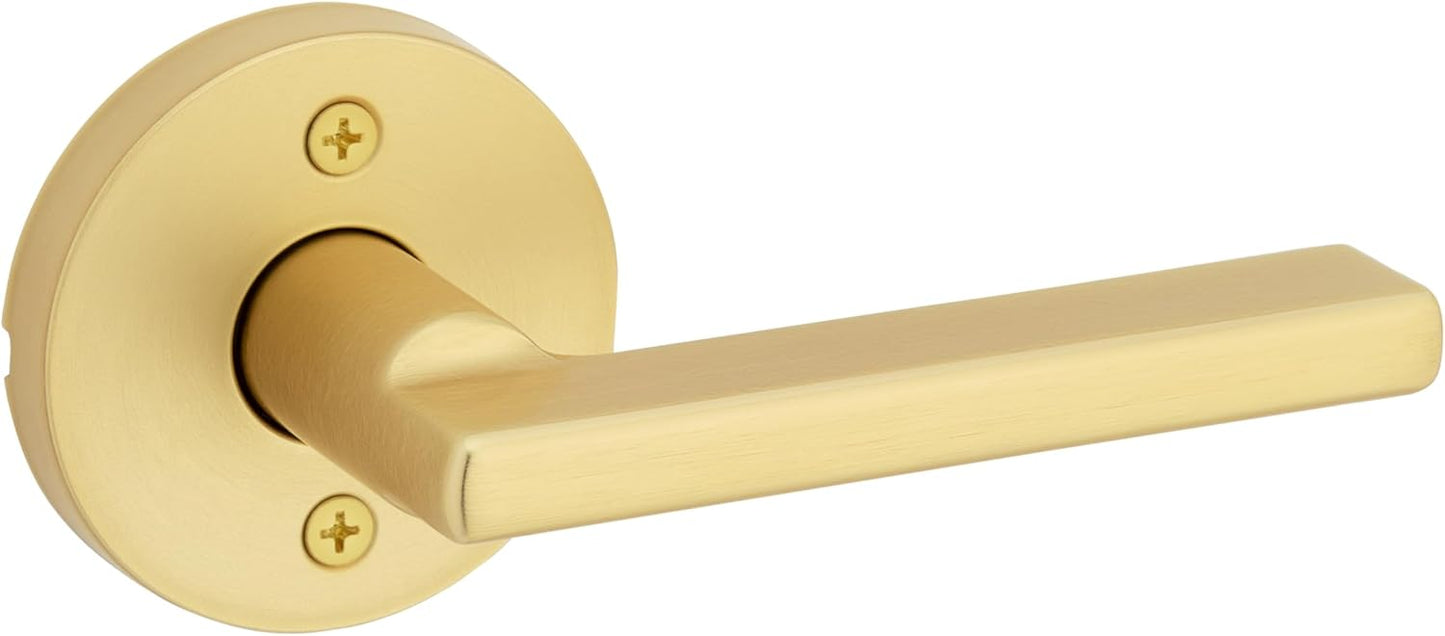Kwikset Halifax Entry Door Handle with Lock and Key, Secure Keyed Reversible Lever Exterior, For Front Entrance and Bedrooms, Matte Black, Pick Resistant Smartkey Rekey Security and Microban