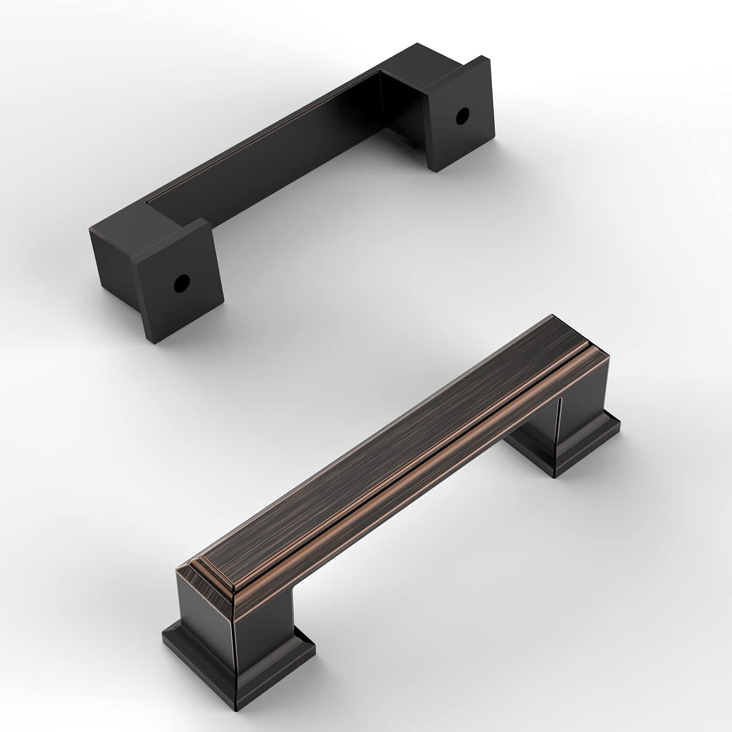 Amerdeco 10 Pack Matte Black 5 Inch(128mm) Hole Centers Kitchen Cabinet Pulls Cabinet Hardware Kitchen Handles for Cabinets Cupboard Handles Drawer Pulls