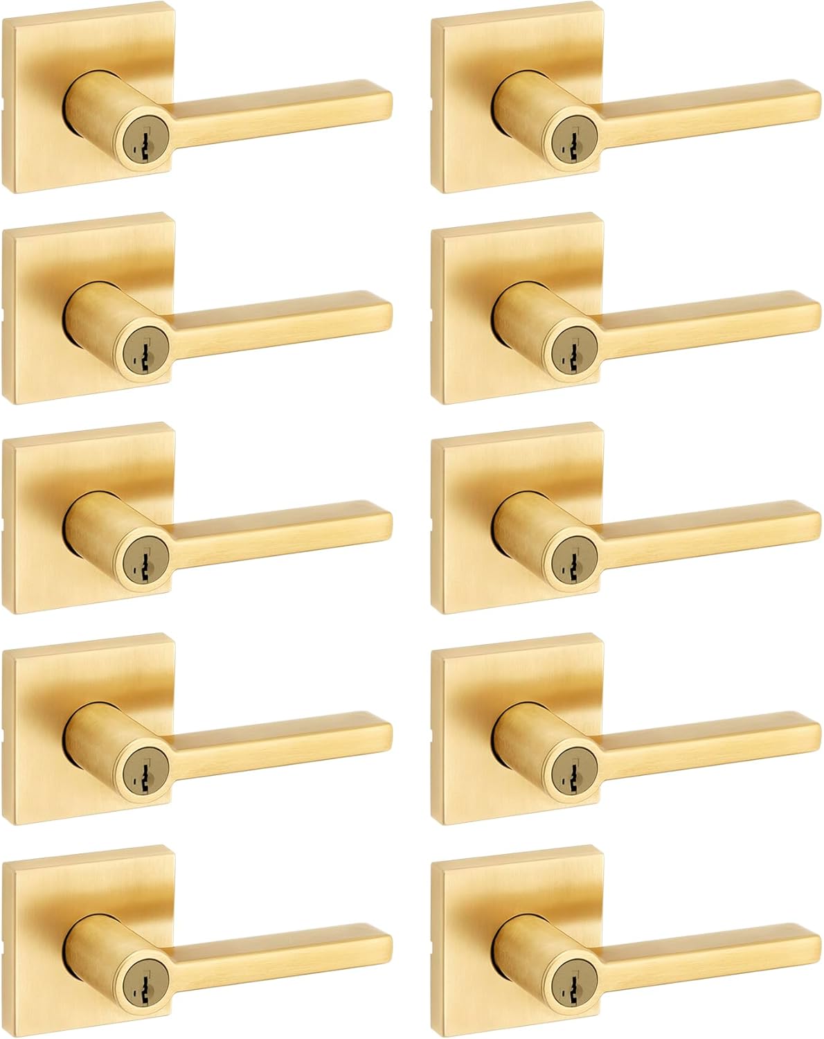 Kwikset Halifax Entry Door Handle with Lock and Key, Secure Keyed Reversible Lever Exterior, For Front Entrance and Bedrooms, Matte Black, Pick Resistant Smartkey Rekey Security and Microban