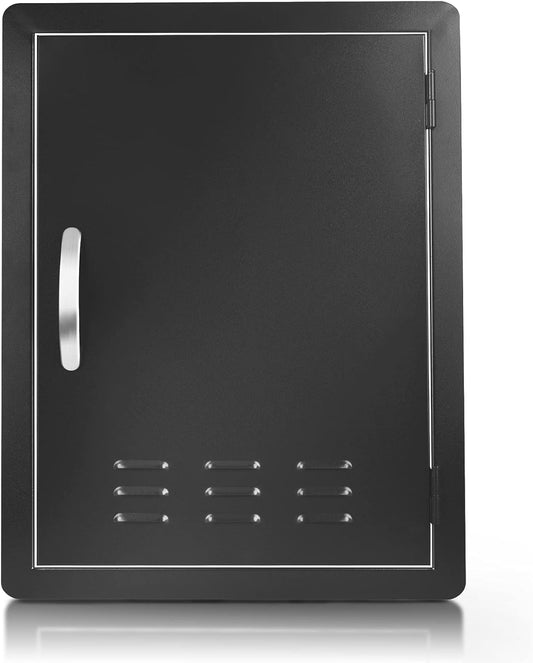 Stanbroil BBQ Outdoor Kitchen Door, Black Steel Single Vertical Access Door Perfect for Outdoor Kitchen, BBQ Island, Grilling Station -17 1/4" by 24 1/4"