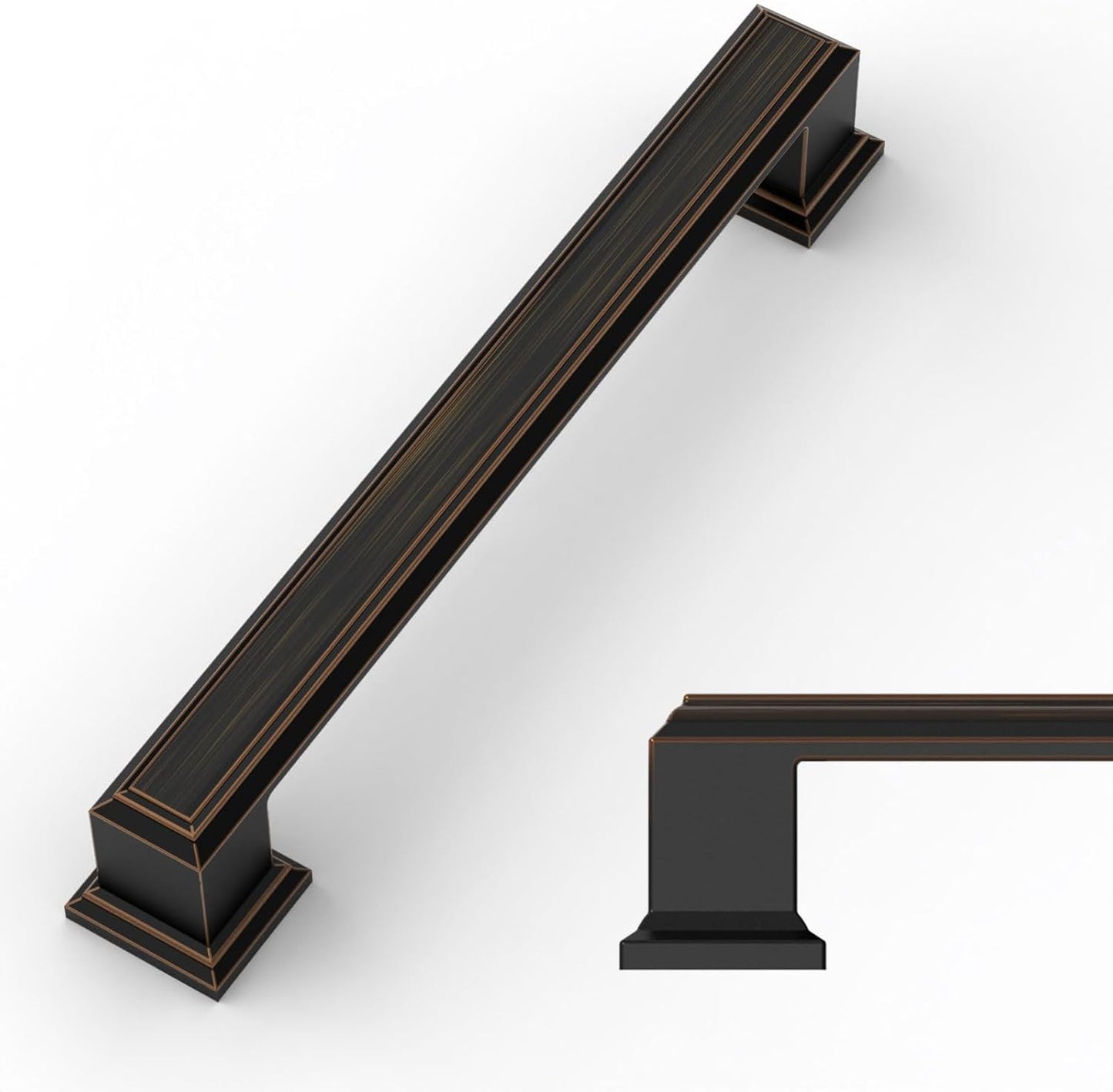 Amerdeco 10 Pack Matte Black 5 Inch(128mm) Hole Centers Kitchen Cabinet Pulls Cabinet Hardware Kitchen Handles for Cabinets Cupboard Handles Drawer Pulls