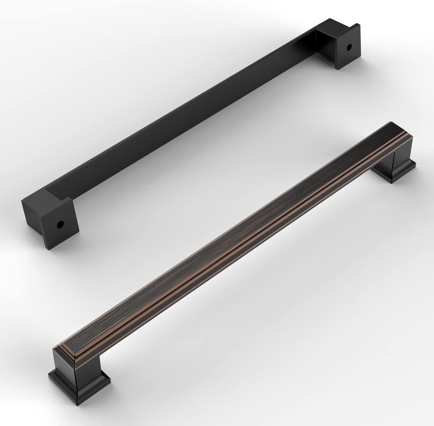 Amerdeco 10 Pack Matte Black 5 Inch(128mm) Hole Centers Kitchen Cabinet Pulls Cabinet Hardware Kitchen Handles for Cabinets Cupboard Handles Drawer Pulls