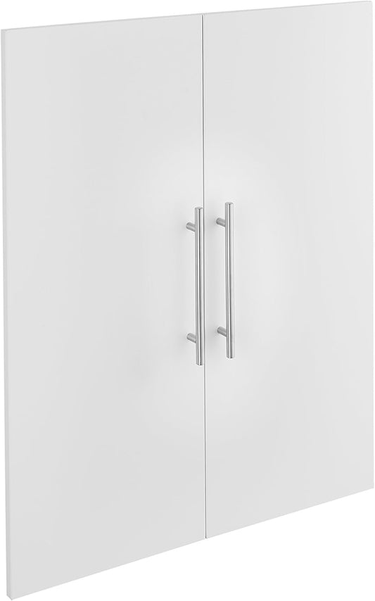 ClosetMaid SuiteSymphony Wood Closet 25-Inch Door Set Pair, Add On Accessory, Modern Style, For Storage, Clothes, Pure White/Satin Nickel