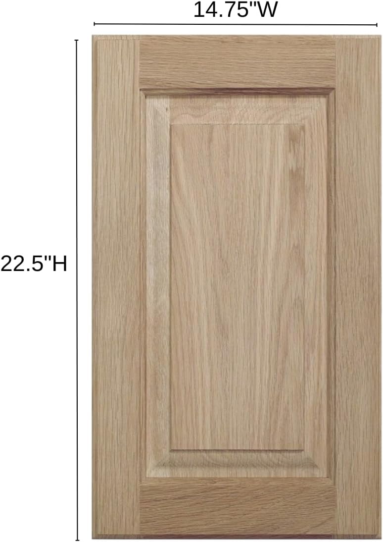 14.75W x 22.5H Unfinished Oak Kitchen Cabinet Door Replacement, Raised Panel