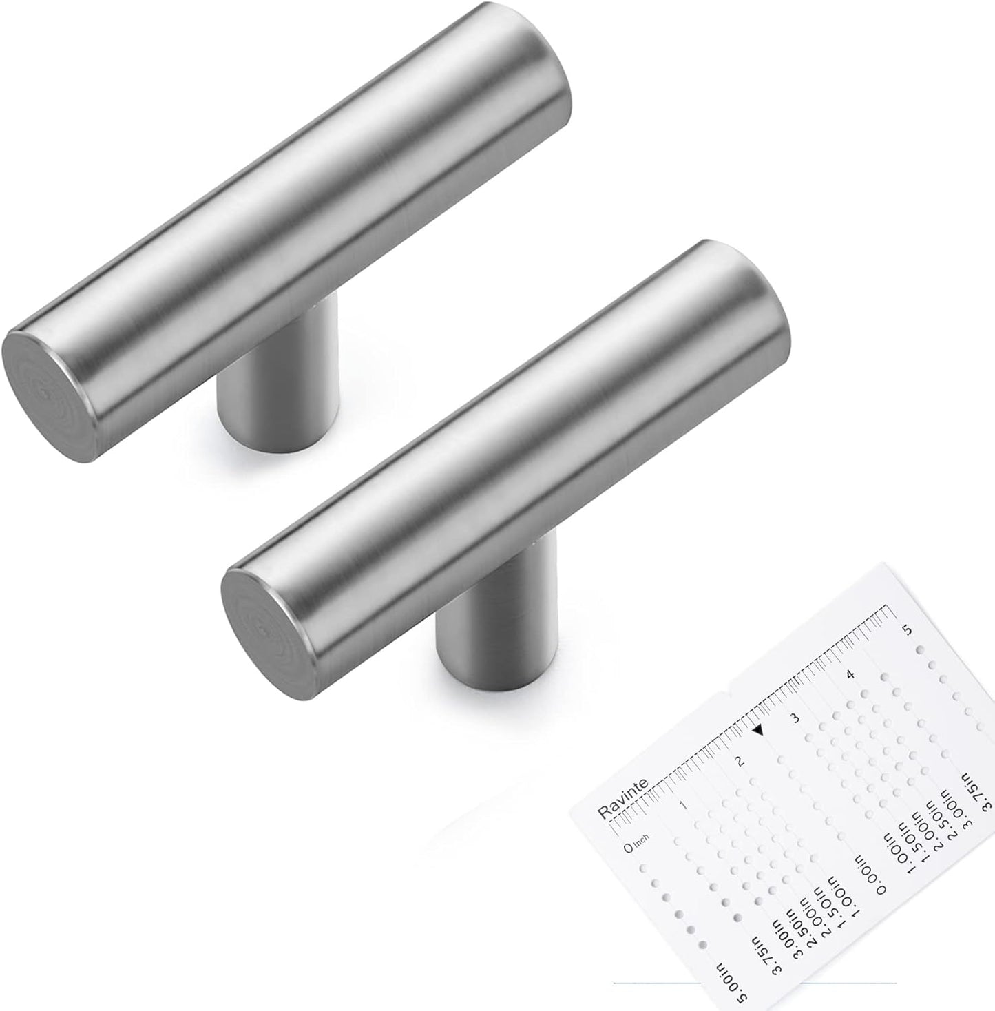 Ravinte 30 Pack | 7.38'' Cabinet Pulls Brushed Nickel Stainless Steel Kitchen Drawer Pulls Cabinet Handles 7-3/8”Length, 5” Hole Center with Mounting Template