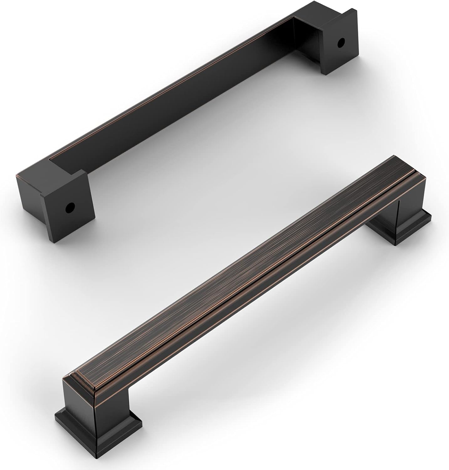 Amerdeco 10 Pack Matte Black 5 Inch(128mm) Hole Centers Kitchen Cabinet Pulls Cabinet Hardware Kitchen Handles for Cabinets Cupboard Handles Drawer Pulls