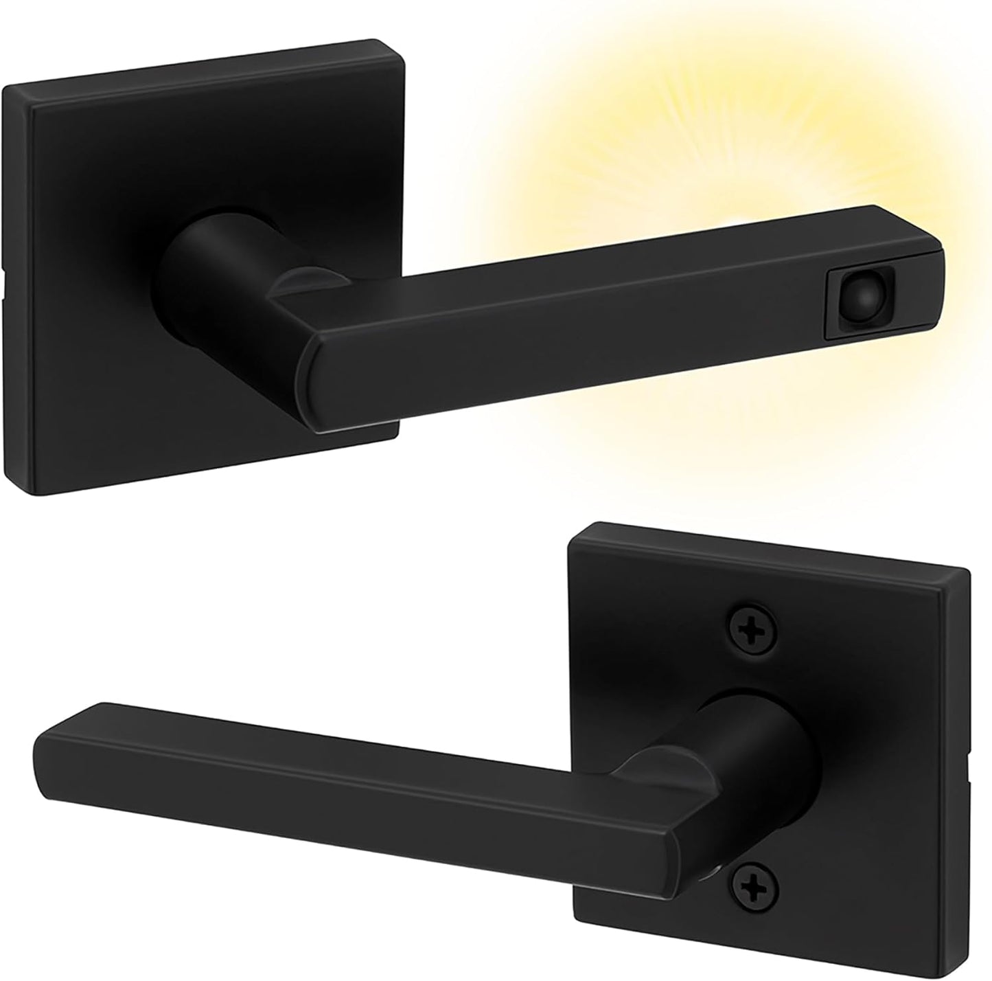 Kwikset Halifax Entry Door Handle with Lock and Key, Secure Keyed Reversible Lever Exterior, For Front Entrance and Bedrooms, Matte Black, Pick Resistant Smartkey Rekey Security and Microban