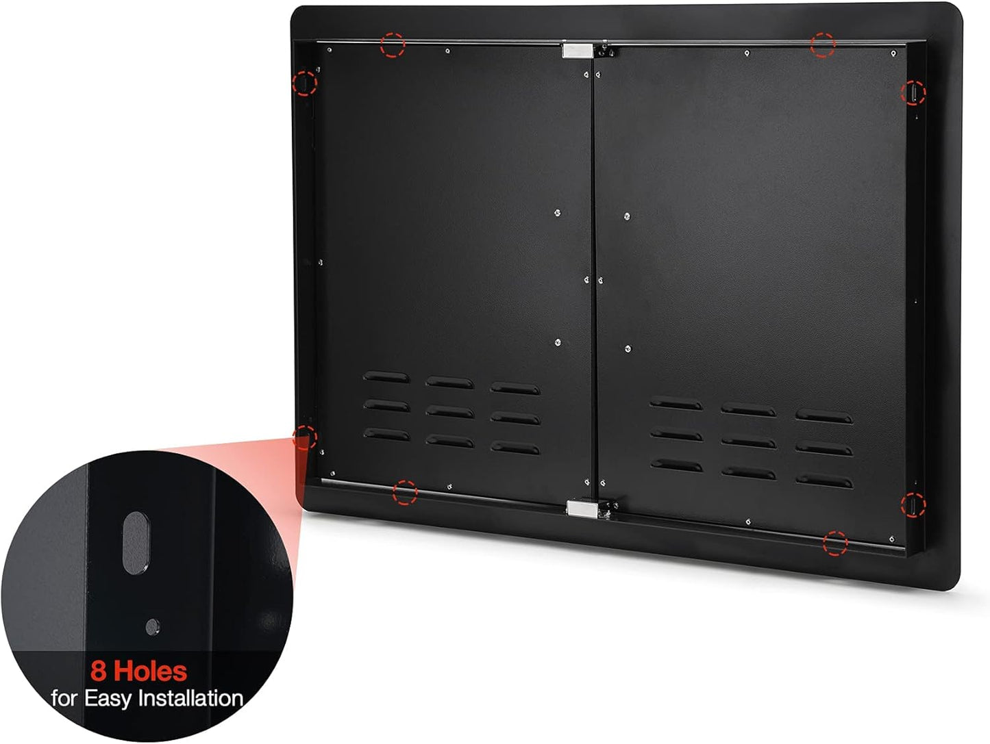 Stanbroil Outdoor Kitchen Doors BBQ Access Door 30" W x 21" H - Wall Construction Double Door Flush Mount for BBQ Island, Grilling Station, Outside Cabinet - Black