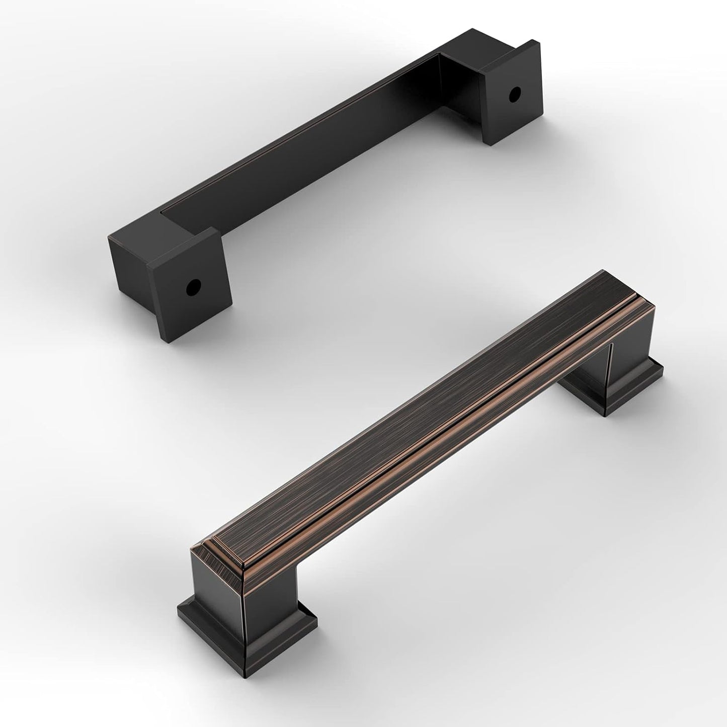 Amerdeco 10 Pack Matte Black 5 Inch(128mm) Hole Centers Kitchen Cabinet Pulls Cabinet Hardware Kitchen Handles for Cabinets Cupboard Handles Drawer Pulls