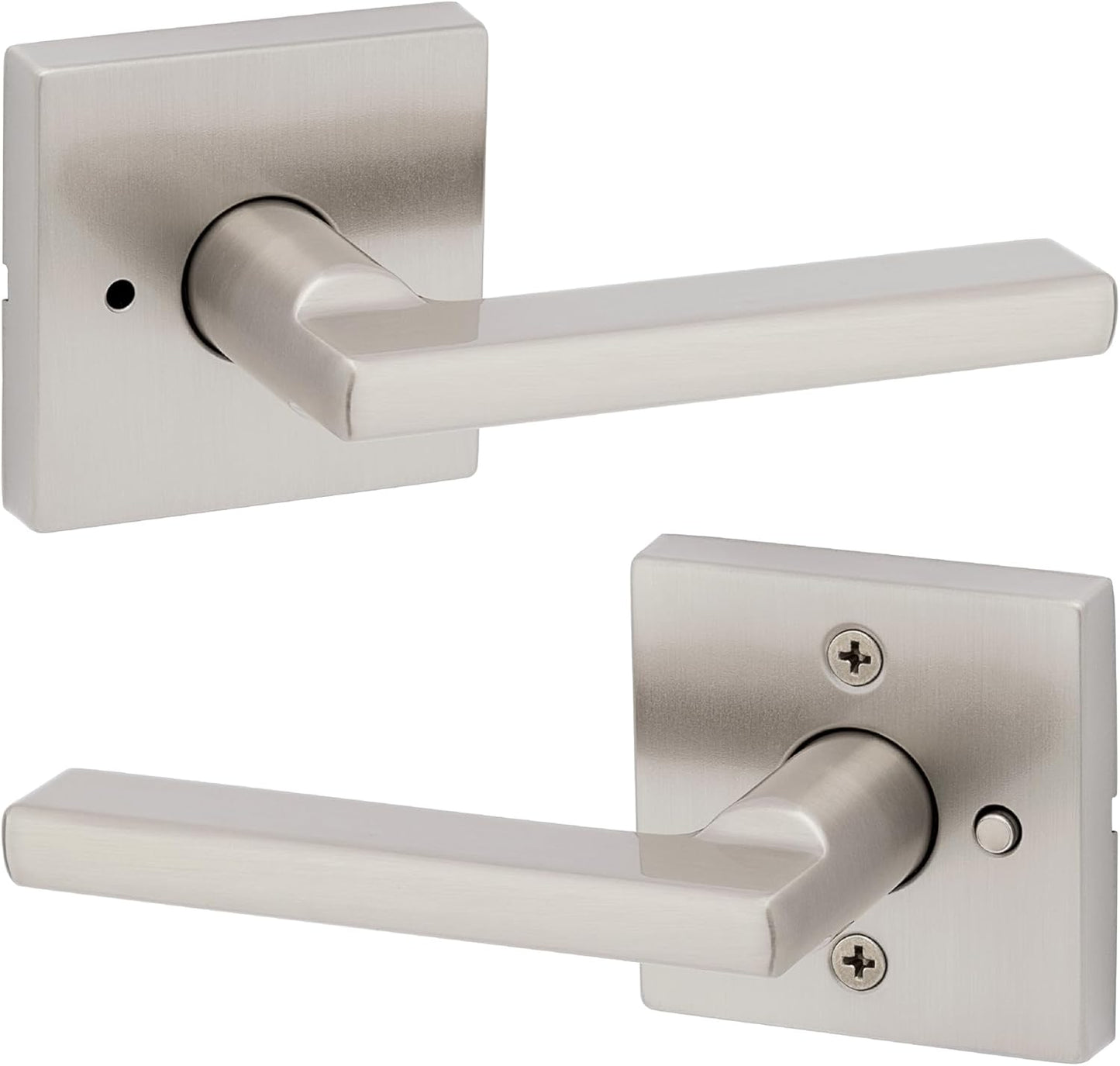 Kwikset Halifax Entry Door Handle with Lock and Key, Secure Keyed Reversible Lever Exterior, For Front Entrance and Bedrooms, Matte Black, Pick Resistant Smartkey Rekey Security and Microban