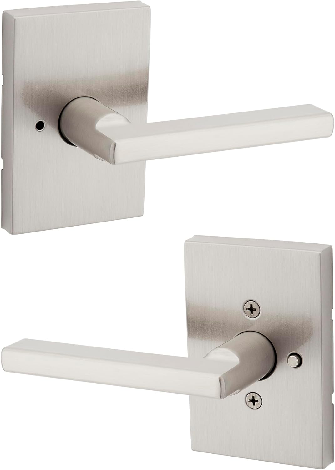 Kwikset Halifax Entry Door Handle with Lock and Key, Secure Keyed Reversible Lever Exterior, For Front Entrance and Bedrooms, Matte Black, Pick Resistant Smartkey Rekey Security and Microban