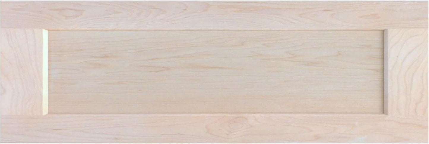 Unfinished Maple Shaker Cabinet Door Front Replacement - 17.75W x 22.5H | Ready to Paint or Stain | Solid Wood | Cabinet Door Replacement