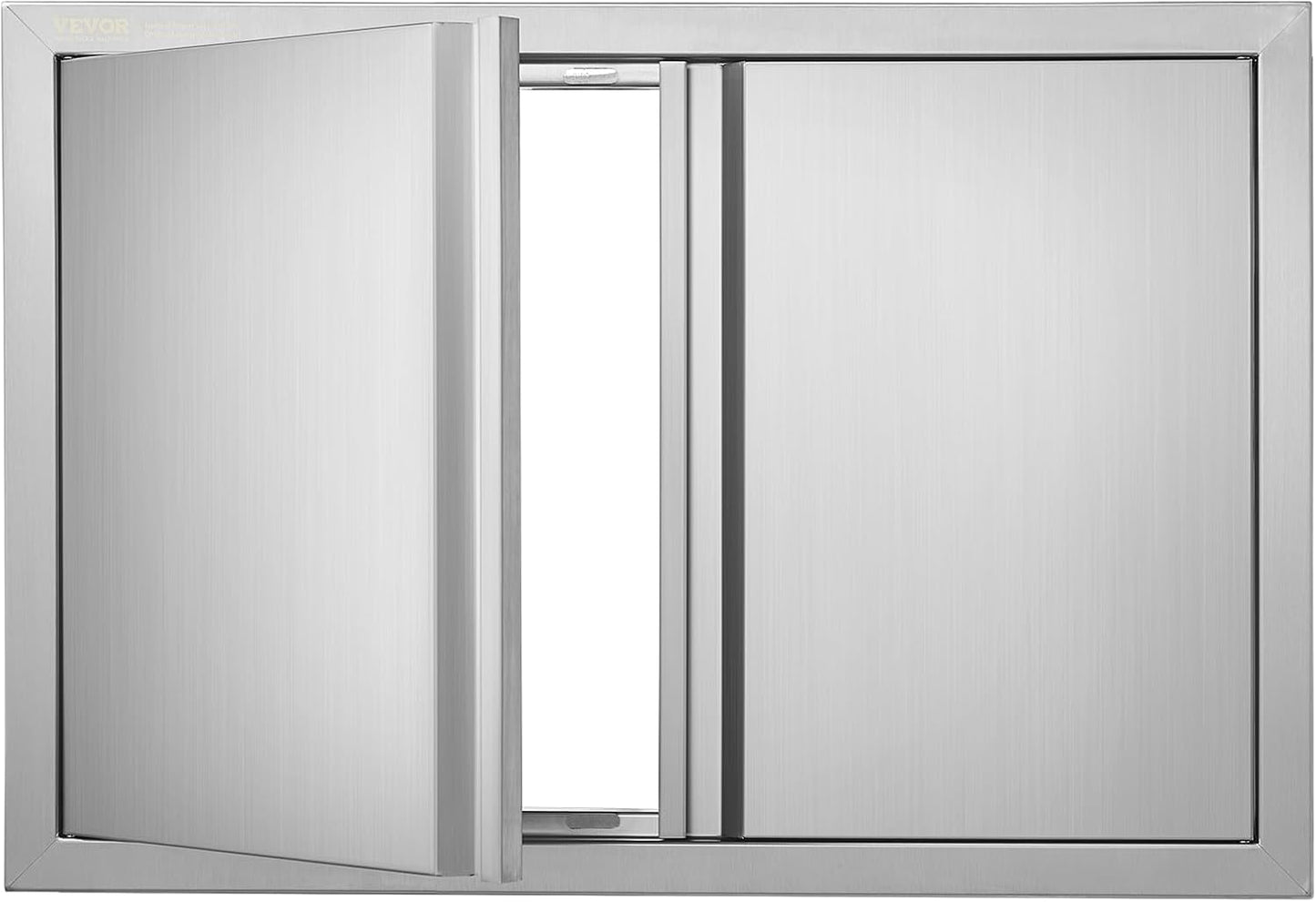 VEVOR BBQ Access Door, 17W x 24H Inch Single Outdoor Kitchen, Stainless Steel Flush Mount, Wall Vertical With Recessed Handle, for BBQ Island, Grilling Station, Outside Cabinet