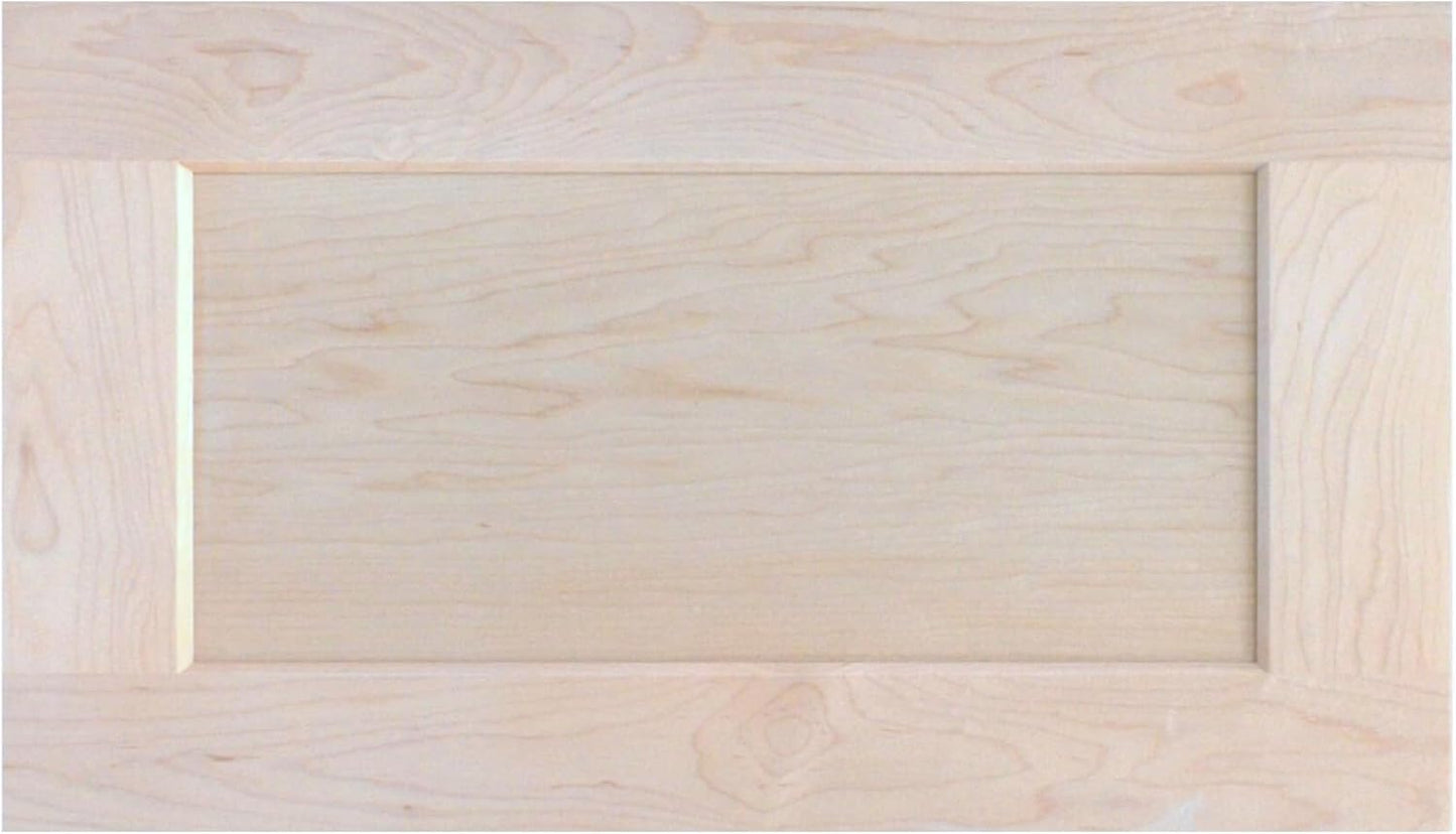 Unfinished Maple Shaker Cabinet Door Front Replacement - 17.75W x 22.5H | Ready to Paint or Stain | Solid Wood | Cabinet Door Replacement
