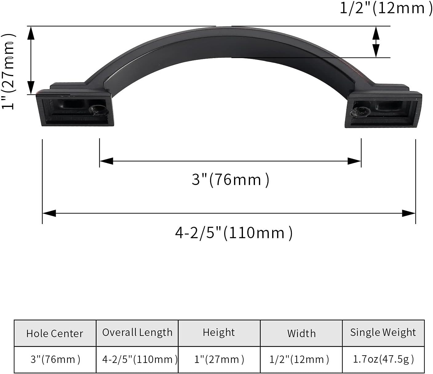 AOOTOCH 10 Pack 3 inch Cabinet Pulls Oil Rubbed Bronze Cabinet Handles Drawer Pulls for Kitchen Cabinet Cupboard