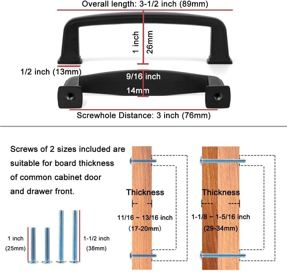 KOOFIZO 10 Pack 3 Inch Oil Rubbed Bronze Kitchen Cabinet Pulls Rubbed Bronze Cabinet Handles Bronze Cabinet Hardware for Kitchen Cabinets 1817 Drawer Dresser Cupboard Bedroom