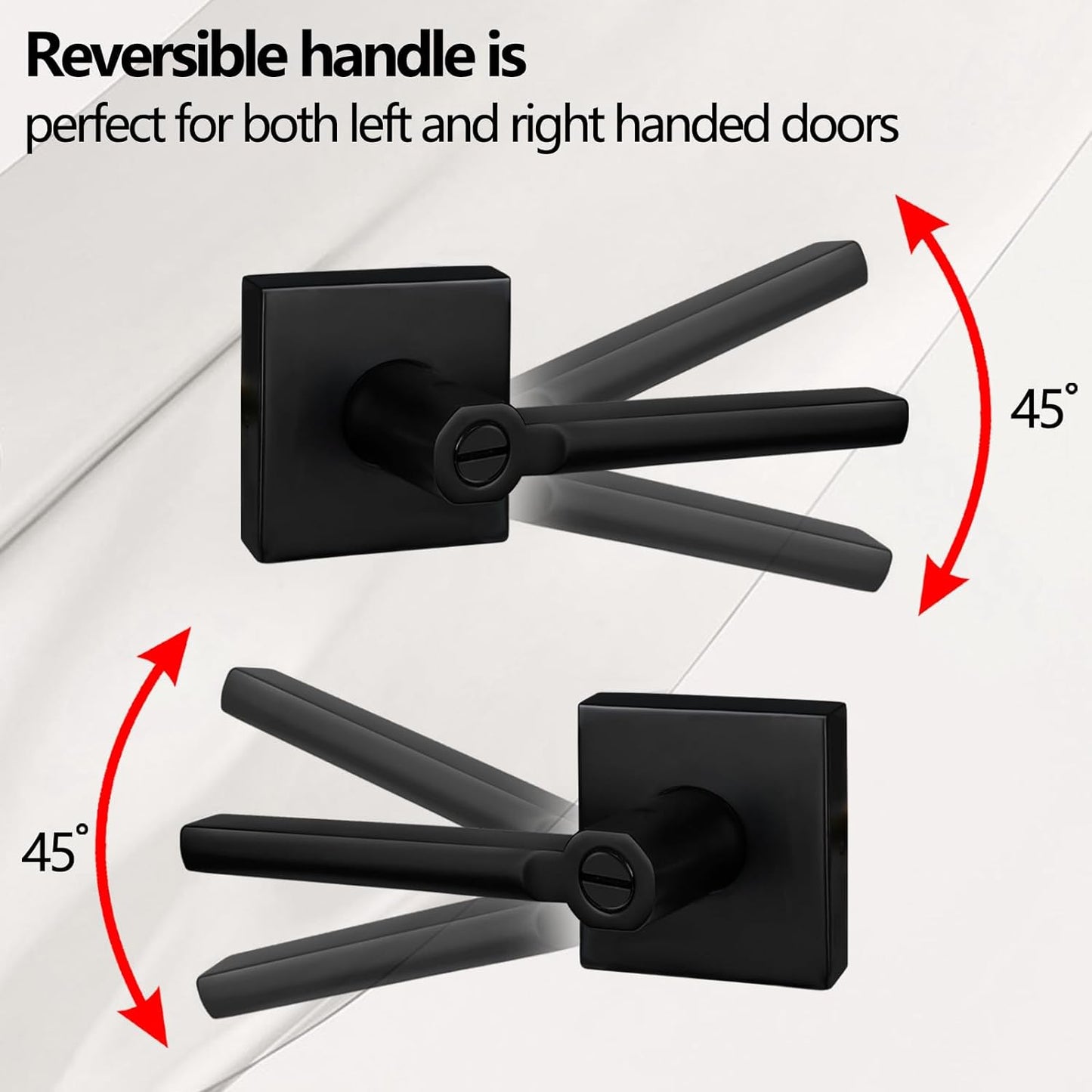 NEWBANG (6Pack) Bed/Bath Room Door Lever for Privacy Bathroom and Interior Door Door Lock Handle in Aged Matt Black, HD1601-DB-BK-6P