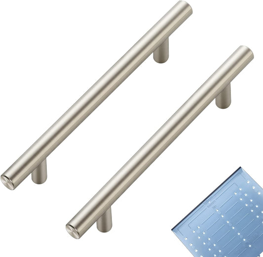 Ravinte 30 Pack | 7.38'' Cabinet Pulls Brushed Nickel Stainless Steel Kitchen Drawer Pulls Cabinet Handles 7-3/8”Length, 5” Hole Center with Mounting Template