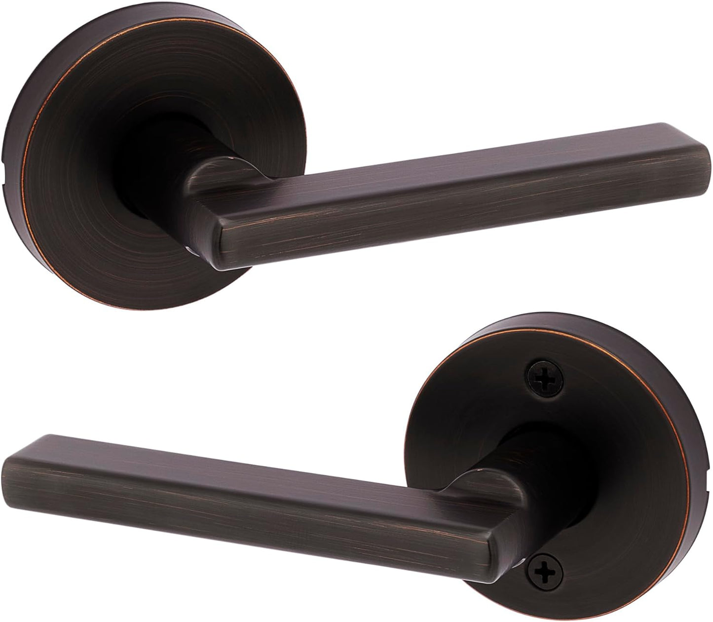 Kwikset Halifax Entry Door Handle with Lock and Key, Secure Keyed Reversible Lever Exterior, For Front Entrance and Bedrooms, Matte Black, Pick Resistant Smartkey Rekey Security and Microban