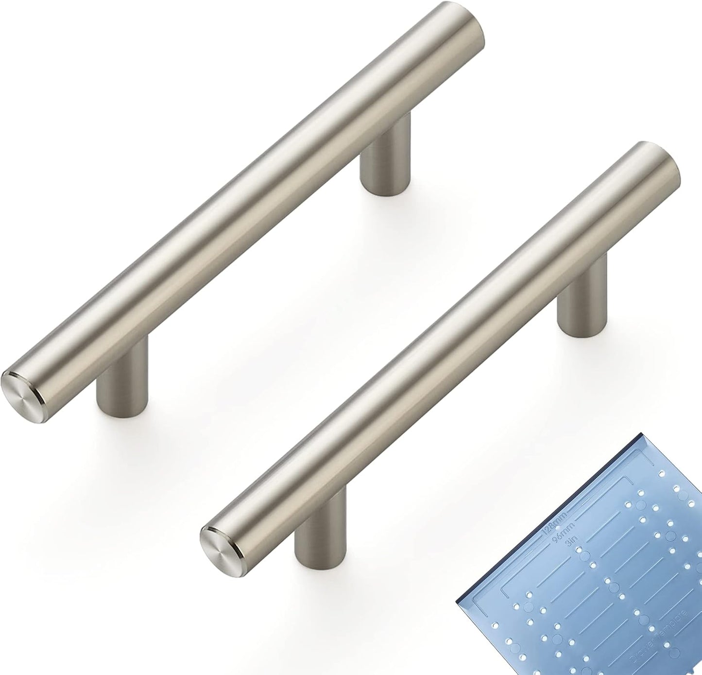 Ravinte 30 Pack | 7.38'' Cabinet Pulls Brushed Nickel Stainless Steel Kitchen Drawer Pulls Cabinet Handles 7-3/8”Length, 5” Hole Center with Mounting Template
