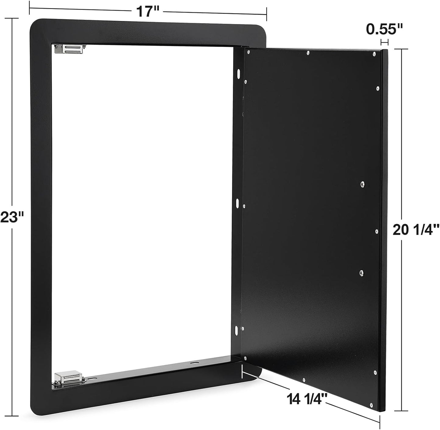 Stanbroil BBQ Access Door - 17W x 23H Inch Wall Construction Flush Mount Single Vertical Door for Outdoor Kitchen, BBQ Island, Grilling Station, Outside Cabinet - Black
