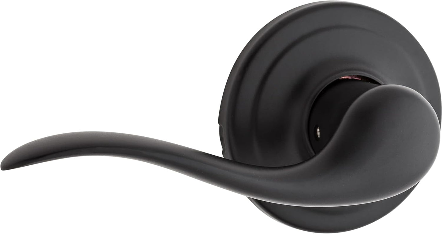 Kwikset Tustin Entry Door Handle with Lock and Key, Secure Keyed Reversible Lever Exterior, For Front Entrance and Bedrooms, Venetian Bronze, Pick Resistant Smartkey Rekey Security and Microban