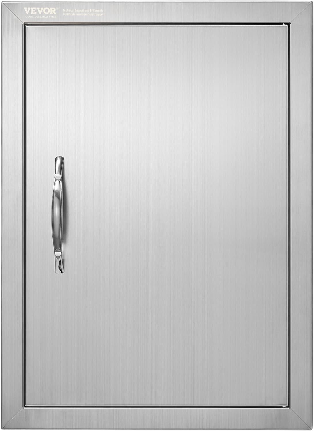 VEVOR BBQ Access Door, 17W x 24H Inch Single Outdoor Kitchen, Stainless Steel Flush Mount, Wall Vertical With Handle, for BBQ Island, Grilling Station, Outside Cabinet